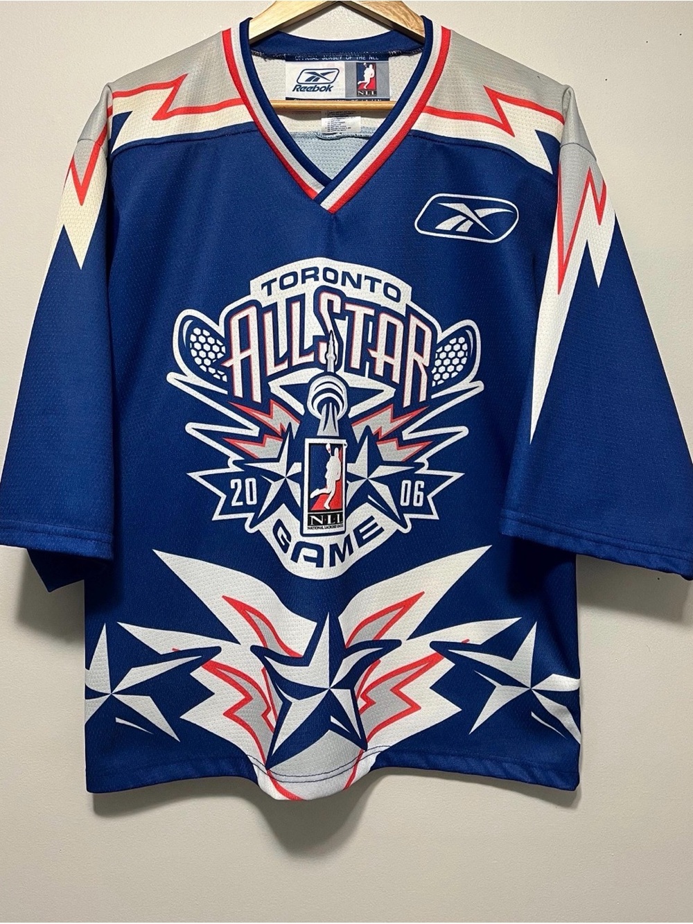 Reebok Blue Toronto All-Star Lacrosse Jersey with White and Red Accents